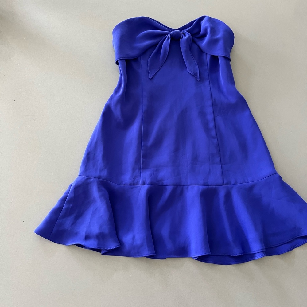 Amanda Uprichard strapless blue mini dress